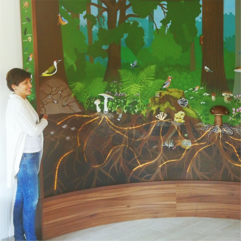 Exhibition board with LED lighting - Pannello della mostra con illuminazione LED